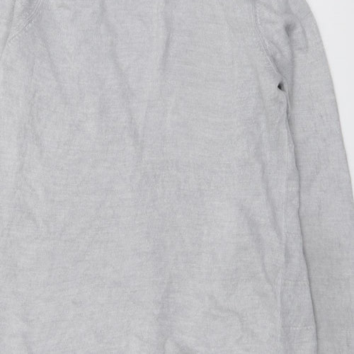 Maine Womens Grey V-Neck Acrylic Cardigan Jumper Size 12