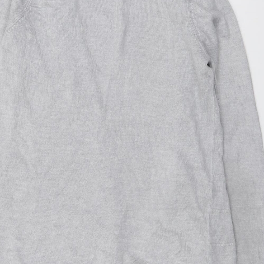 Maine Womens Grey V-Neck Acrylic Cardigan Jumper Size 12