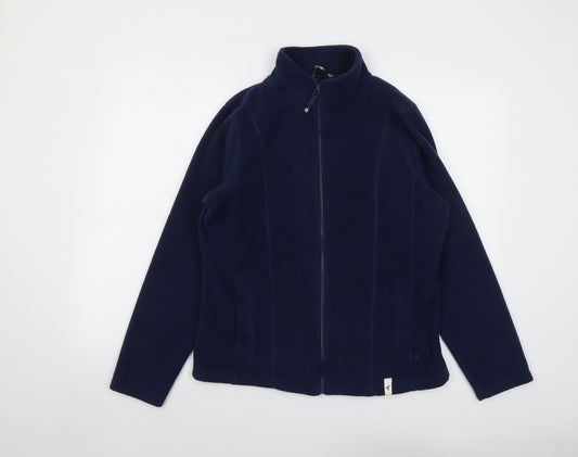 M&Co Womens Blue Jacket Size 14 Zip