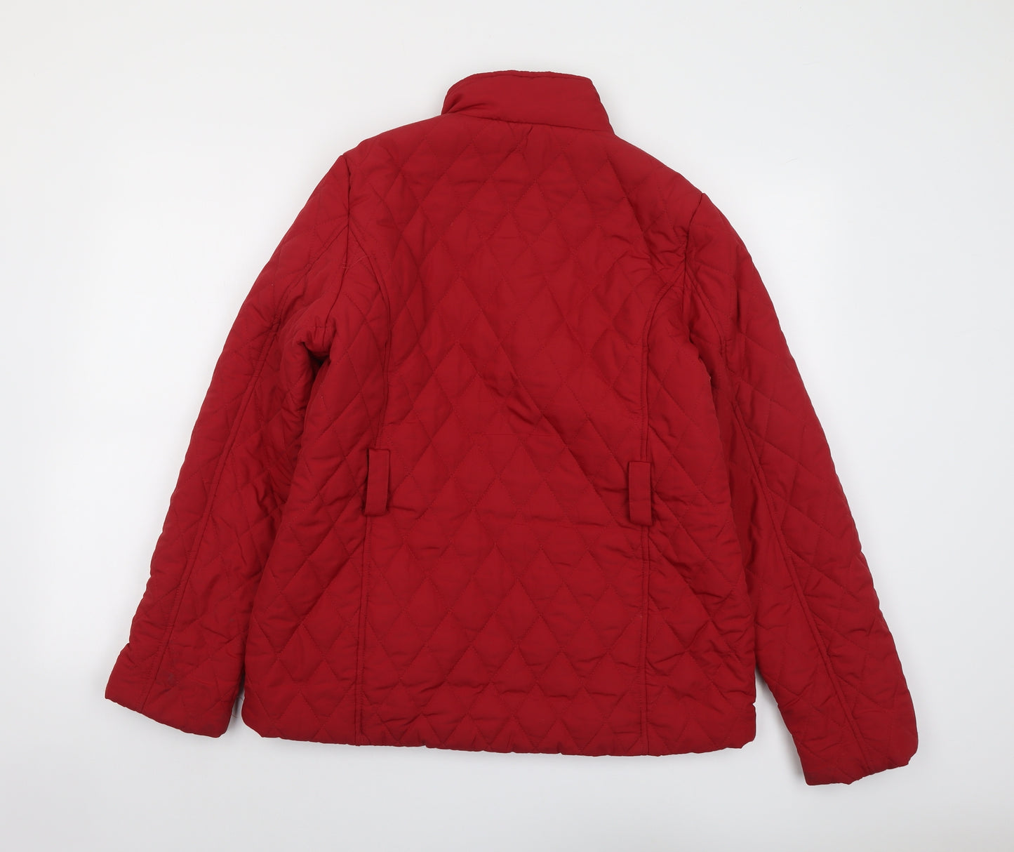 Brave Soul Womens Red Quilted Jacket Size 14 Zip