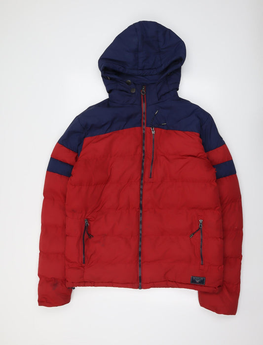 TOG24 Mens Red Puffer Jacket Jacket Size L Zip
