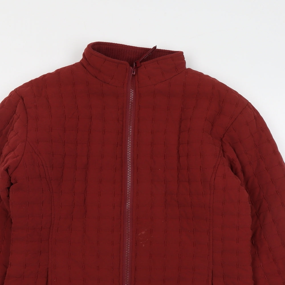 Jack Murphy Womens Red Quilted Jacket Size 10 Zip - Textured