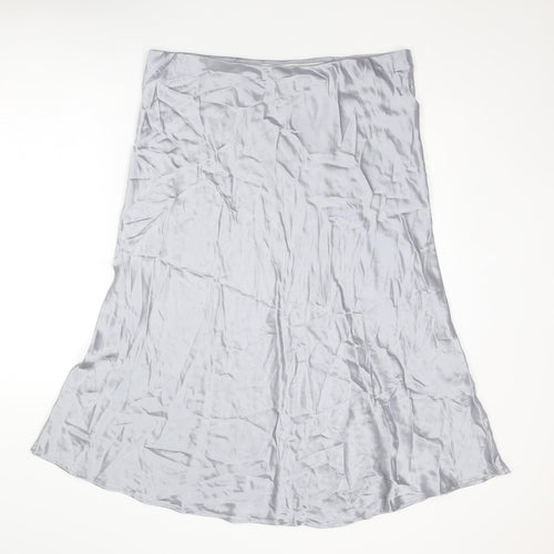 Marks and Spencer Womens Silver Polyester Swing Skirt Size 18