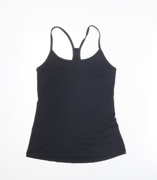 GOODMOVE Womens Black Polyester Camisole Tank Size 10 Scoop Neck Pullover