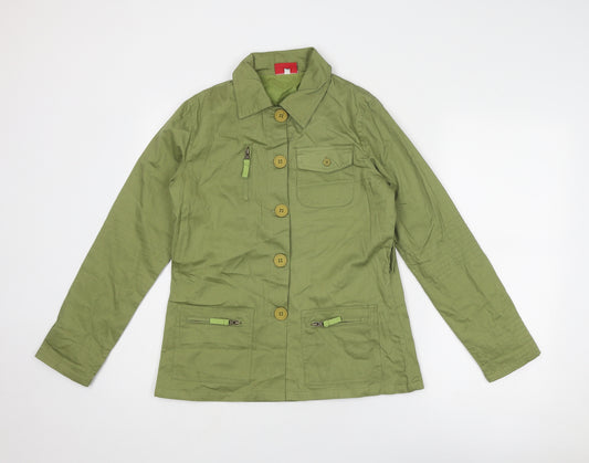 Anne Kanner Womens Green Jacket Size 12 Button