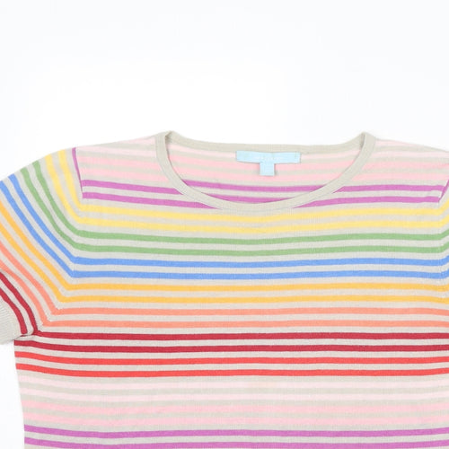 Aphorism Womens Multicoloured Round Neck Striped Cotton Pullover Jumper Size L