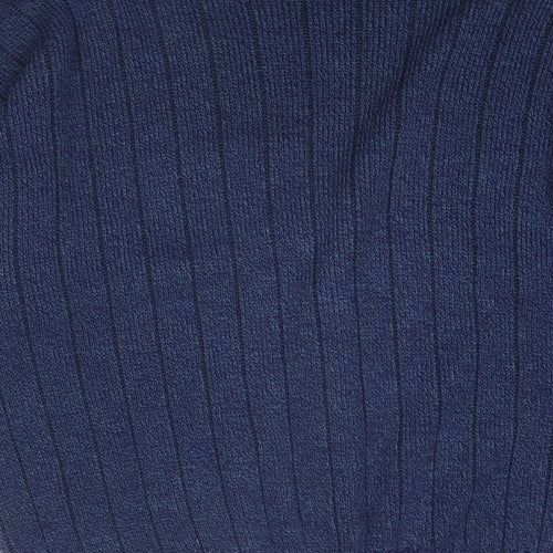 MENSWEAR Mens Blue V-Neck Acrylic Cardigan Jumper Size XL Long Sleeve