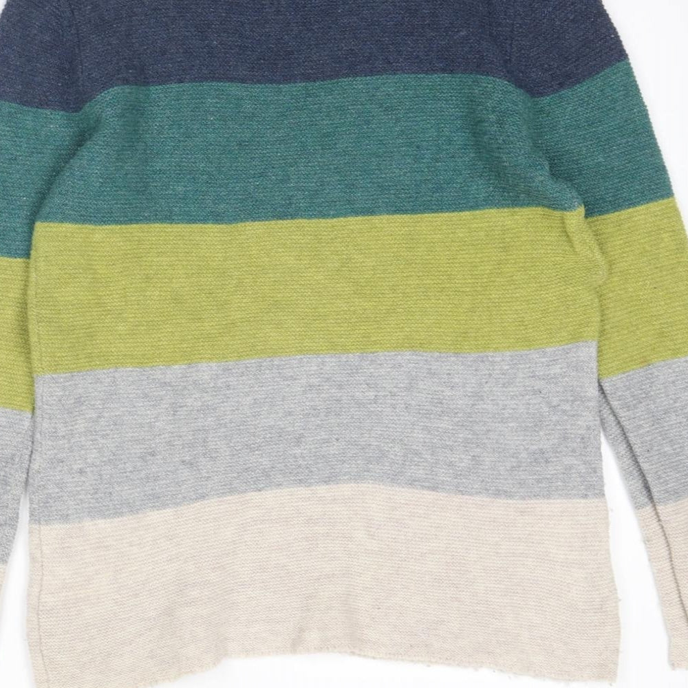 KEW Womens Multicoloured Round Neck Striped Wool Pullover Jumper Size 14