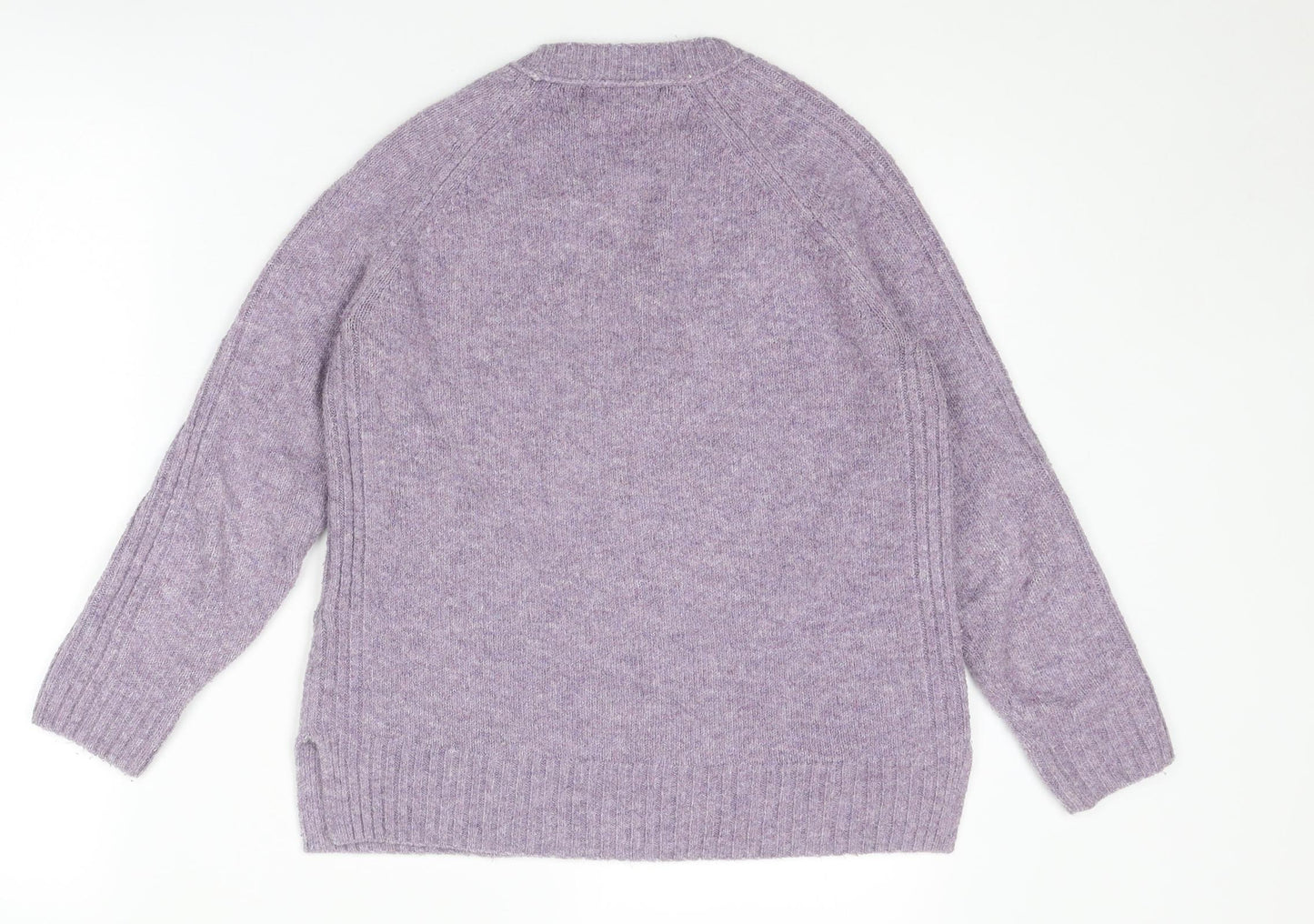 Marks and Spencer Womens Purple Round Neck Acrylic Pullover Jumper Size S