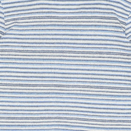 Per Una Womens Blue Round Neck Striped Acrylic Cardigan Jumper Size L