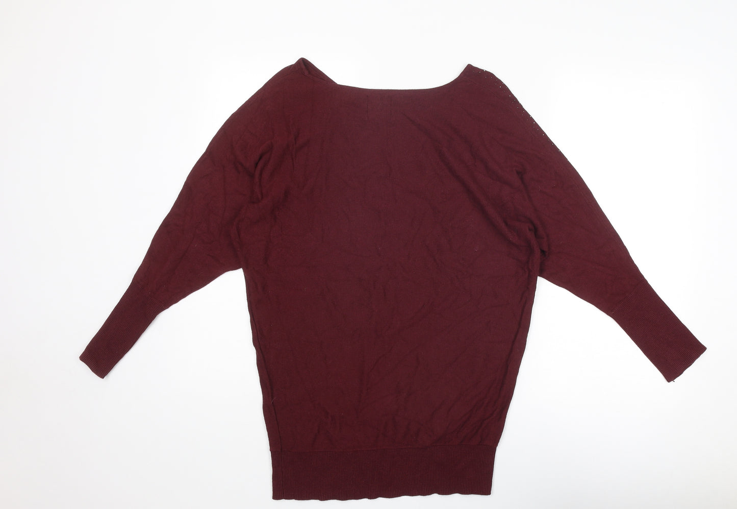 Debenhams Womens Purple Round Neck Cotton Pullover Jumper Size 12