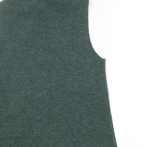 Zara Womens Green Roll Neck Cotton Vest Jumper Size S