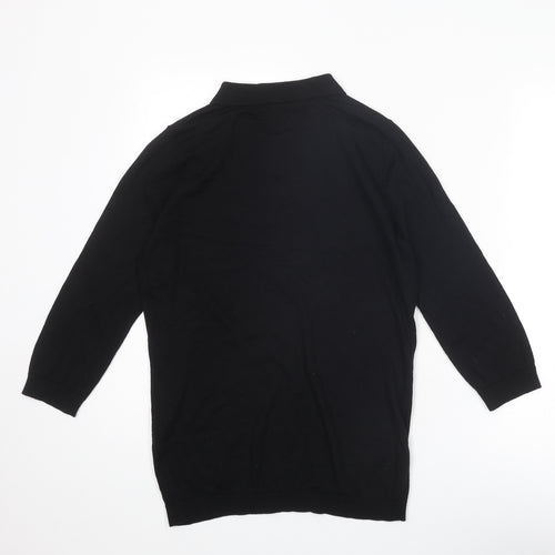 La Redoute Womens Black Collared Cotton Pullover Jumper Size 10 - Size 10-12