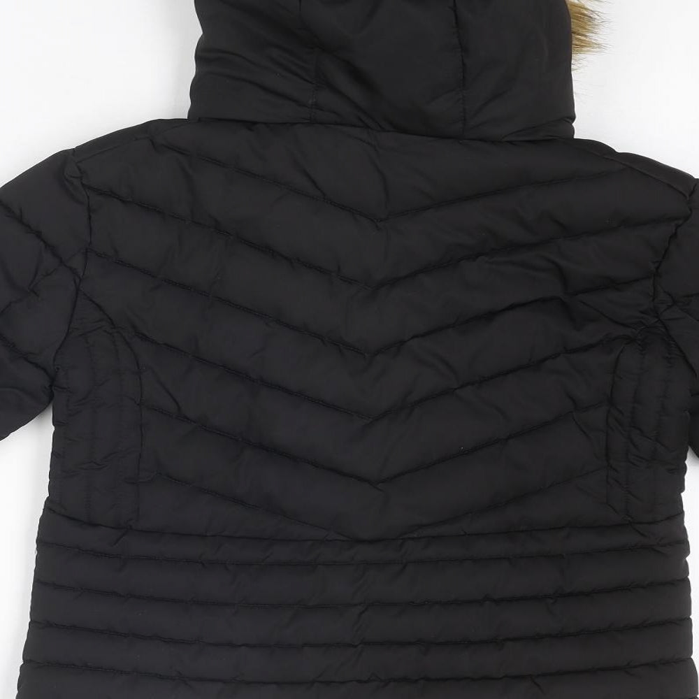 McKenzie Girls Black Quilted Jacket Size 9-10 Years Zip