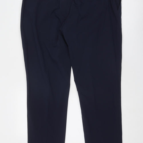 Marks and Spencer Mens Blue Polyester Dress Pants Trousers Size 40 in Regular Zip