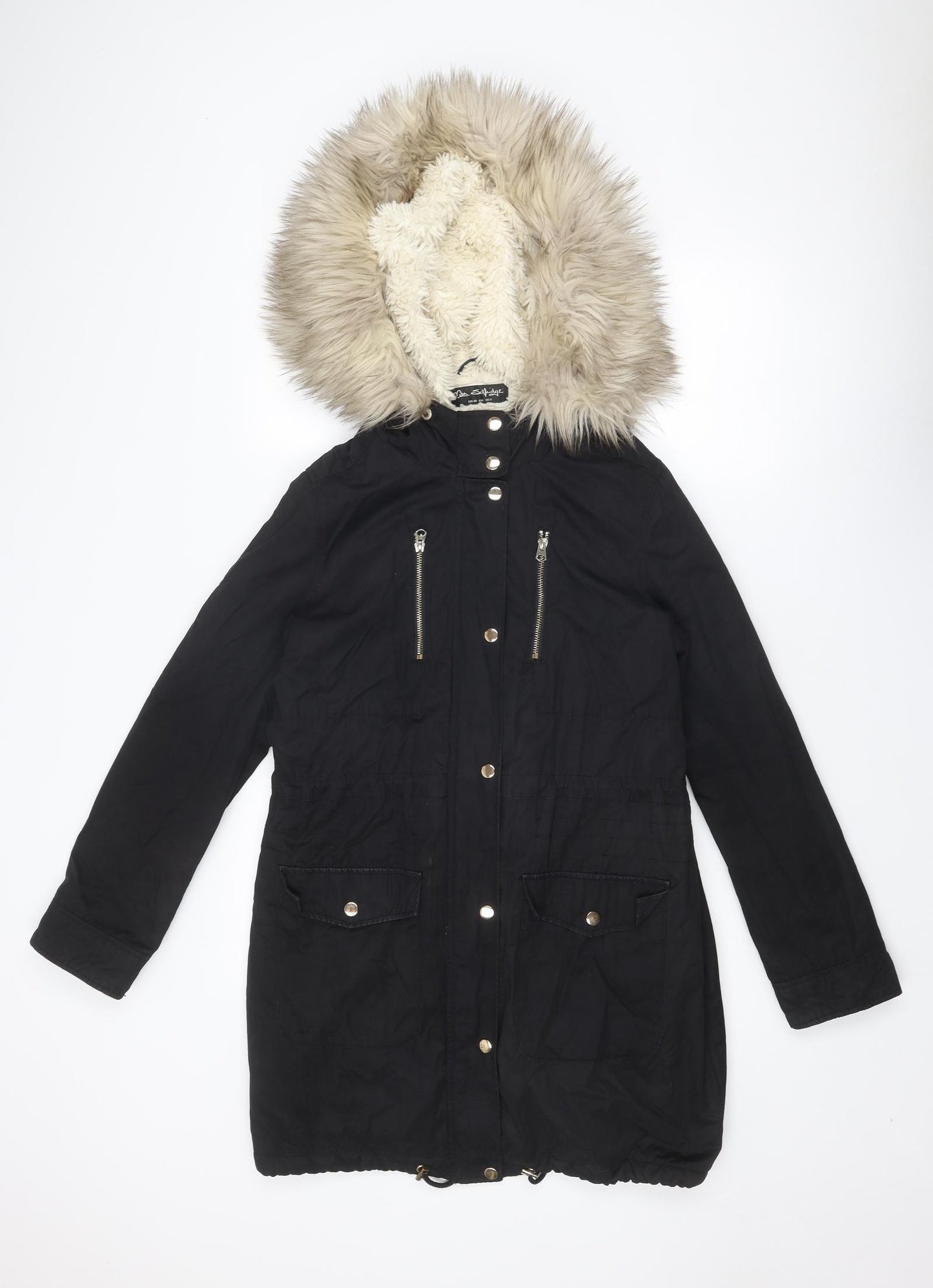 Miss Selfridge Womens Black Jacket Size 12 Zip