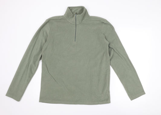 Mountain Warehouse Mens Green Polyester Henley Sweatshirt Size S