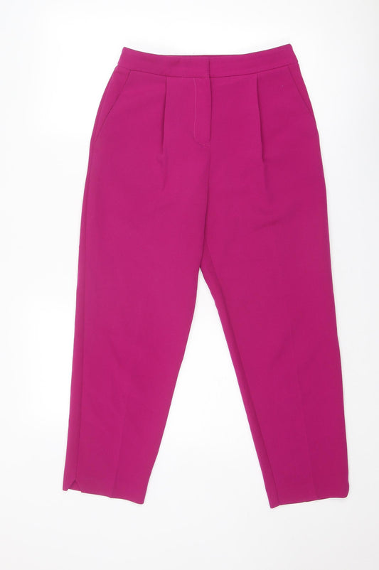 Topshop Womens Purple Polyester Trousers Size 8 Regular Zip