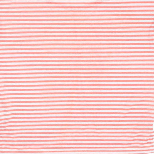 NEXT Womens Orange Striped Polyester Basic T-Shirt Size 10 Round Neck - Paradise
