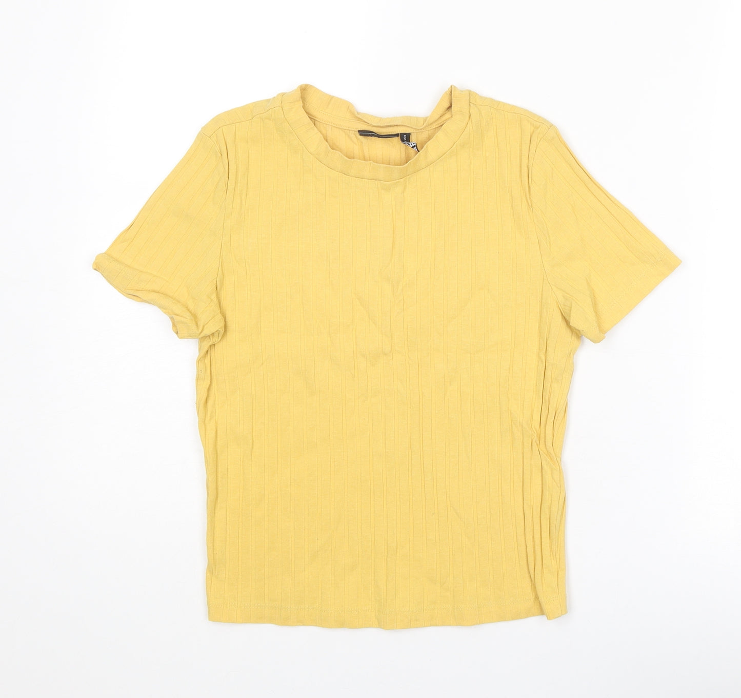 ASOS Womens Yellow Cotton Basic T-Shirt Size 12 Round Neck