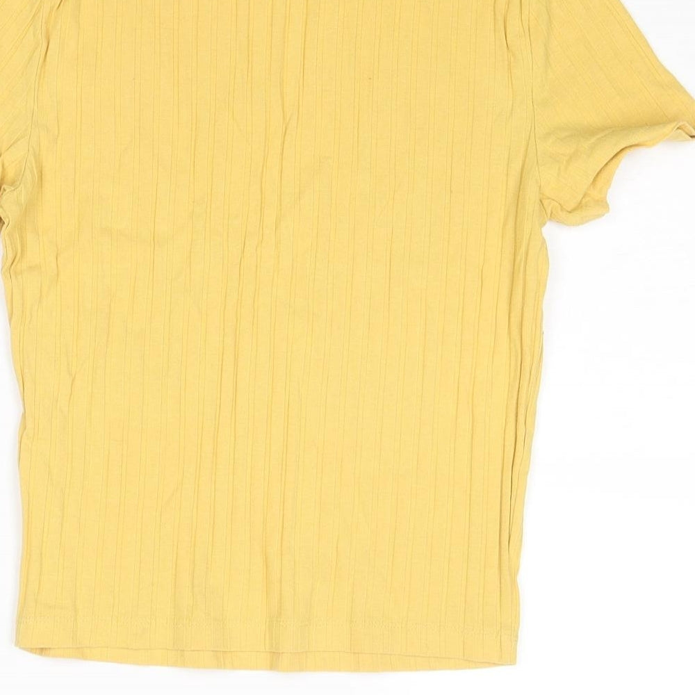 ASOS Womens Yellow Cotton Basic T-Shirt Size 12 Round Neck