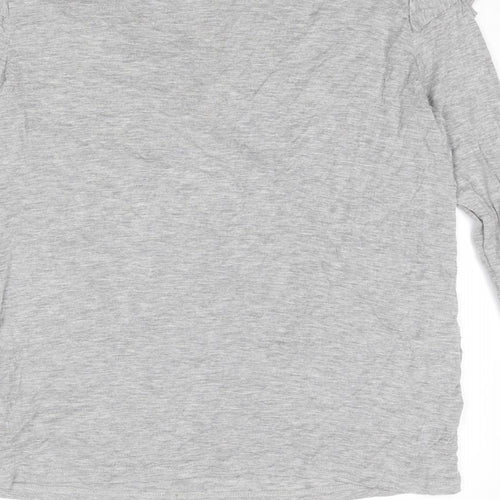 Topshop Womens Grey Viscose Basic T-Shirt Size 8 Round Neck