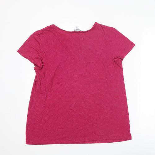 NEXT Womens Pink Viscose Basic T-Shirt Size 14 Round Neck
