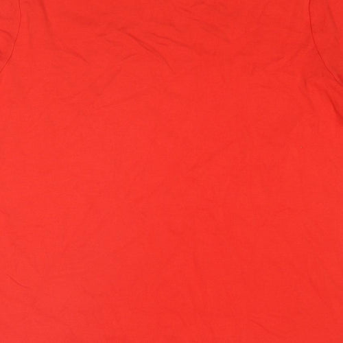 Marks and Spencer Womens Red Cotton Basic T-Shirt Size 20 Round Neck
