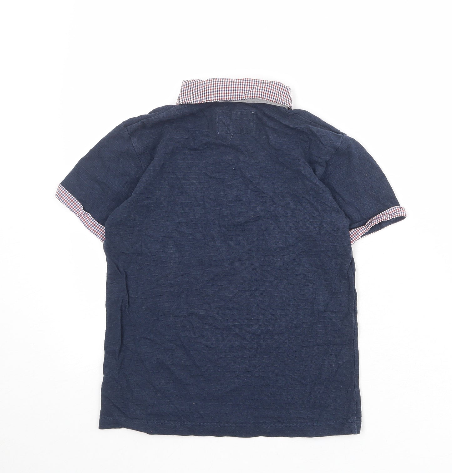 Jasper Conran Boys Blue 100% Cotton Basic Polo Size 9-10 Years Collared Button