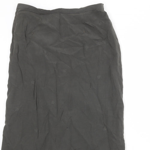 Debenhams Womens Green Geometric Modal A-Line Skirt Size 12 Zip
