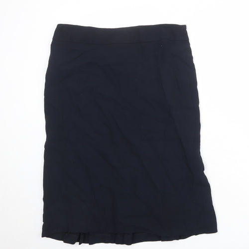 Viyella Womens Blue Viscose A-Line Skirt Size 14 Zip