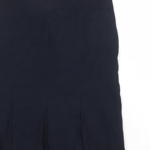 Viyella Womens Blue Viscose A-Line Skirt Size 14 Zip