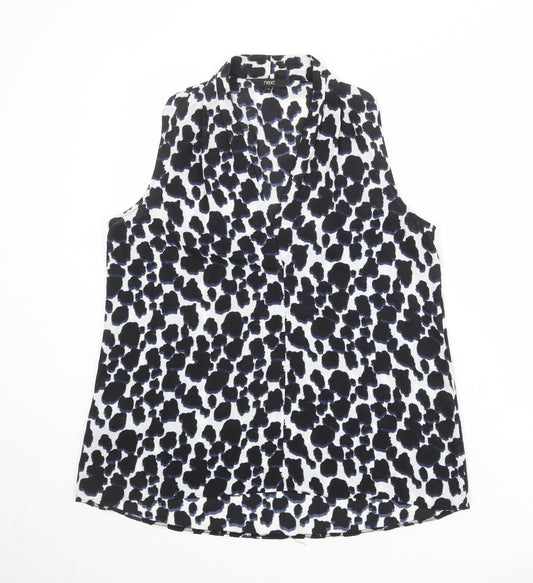NEXT Womens Multicoloured Animal Print Polyester Basic Blouse Size 16 V-Neck