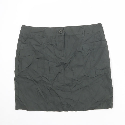Dorothy Perkins Womens Grey Cotton Cargo Skirt Size 16 Zip