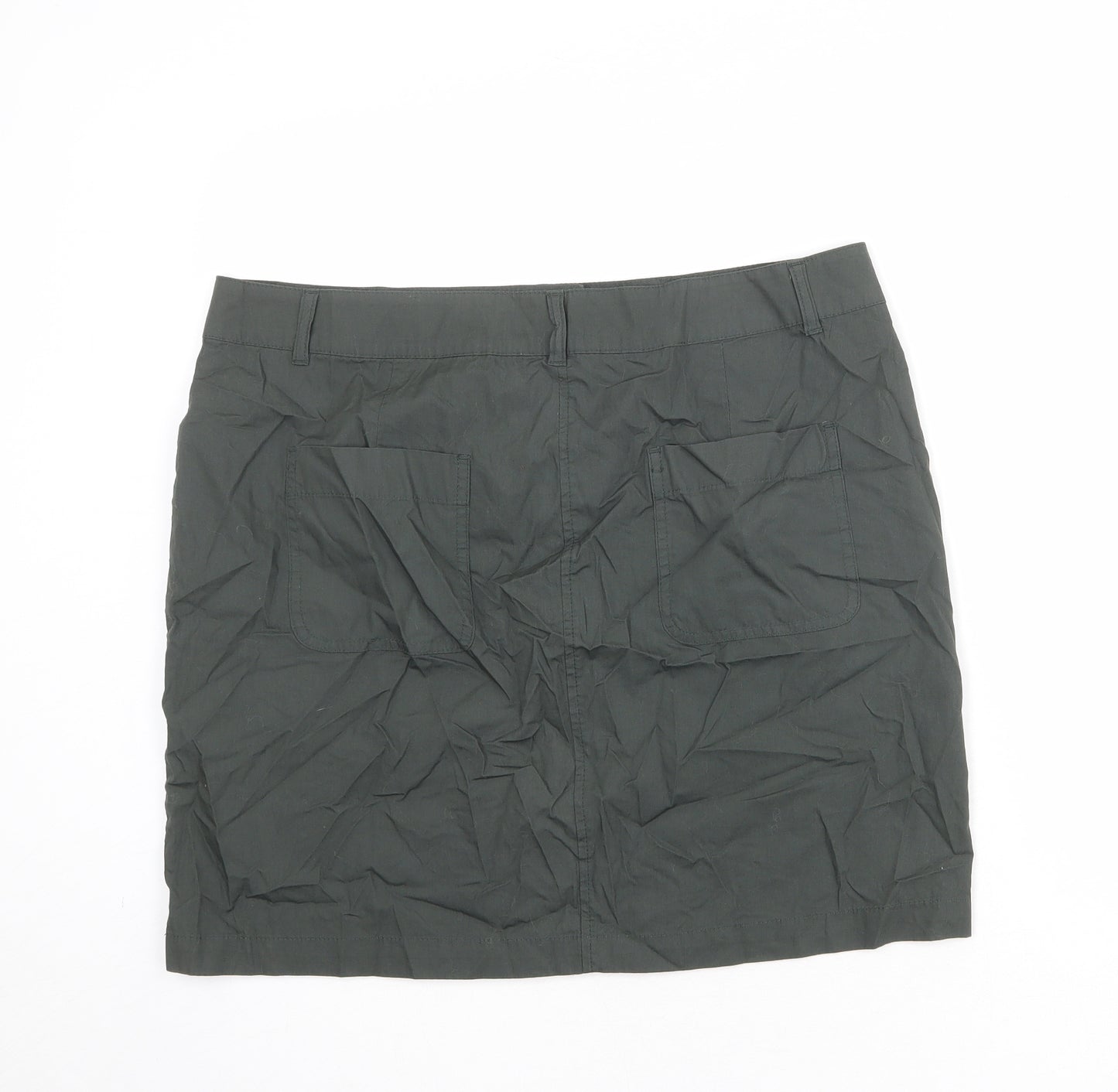 Dorothy Perkins Womens Grey Cotton Cargo Skirt Size 16 Zip