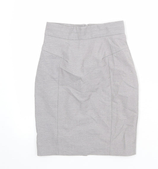 H&M Womens Grey Polyester Straight & Pencil Skirt Size 6 Zip