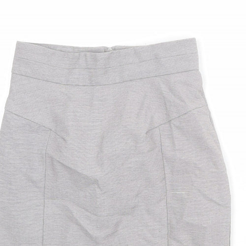 H&M Womens Grey Polyester Straight & Pencil Skirt Size 6 Zip