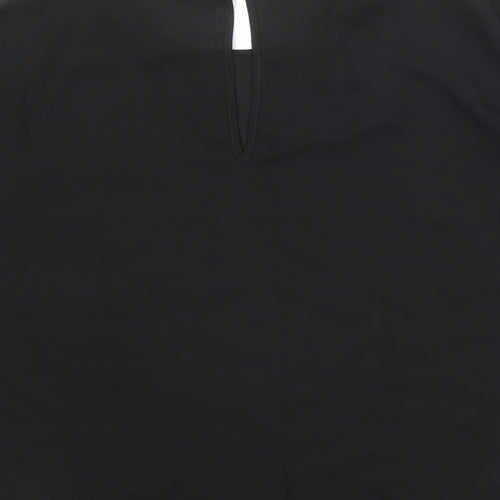 ASOS Womens Black Polyester Basic Blouse Size 8 Round Neck
