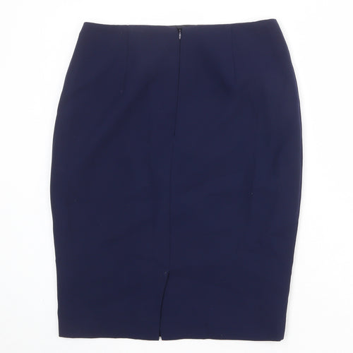 Linea Womens Blue Polyester Straight & Pencil Skirt Size 10 Zip