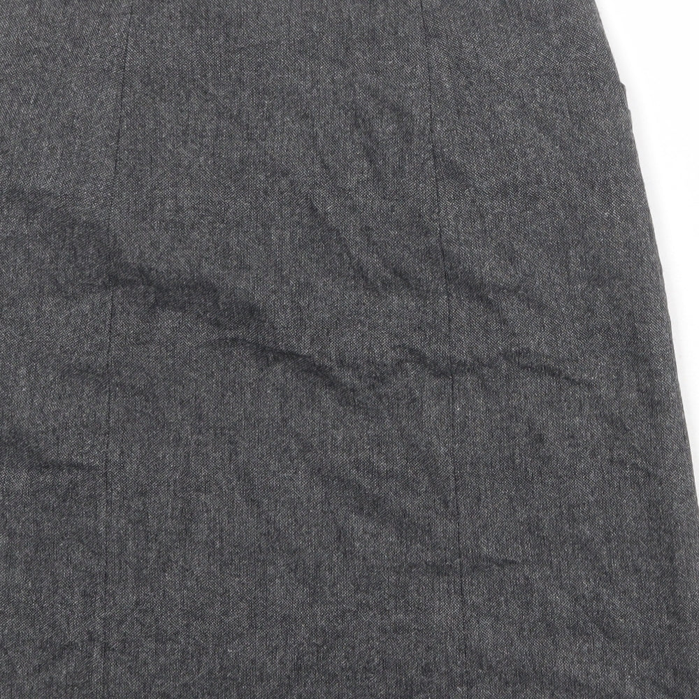 H&M Womens Grey Wool A-Line Skirt Size 8 Button