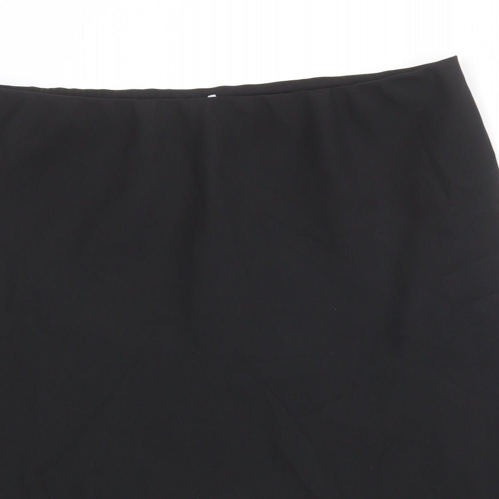 Bonmarché Womens Black Floral Polyester A-Line Skirt Size 20