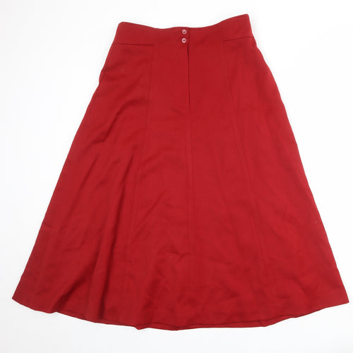 Planet Womens Red Polyester Swing Skirt Size 12 Zip