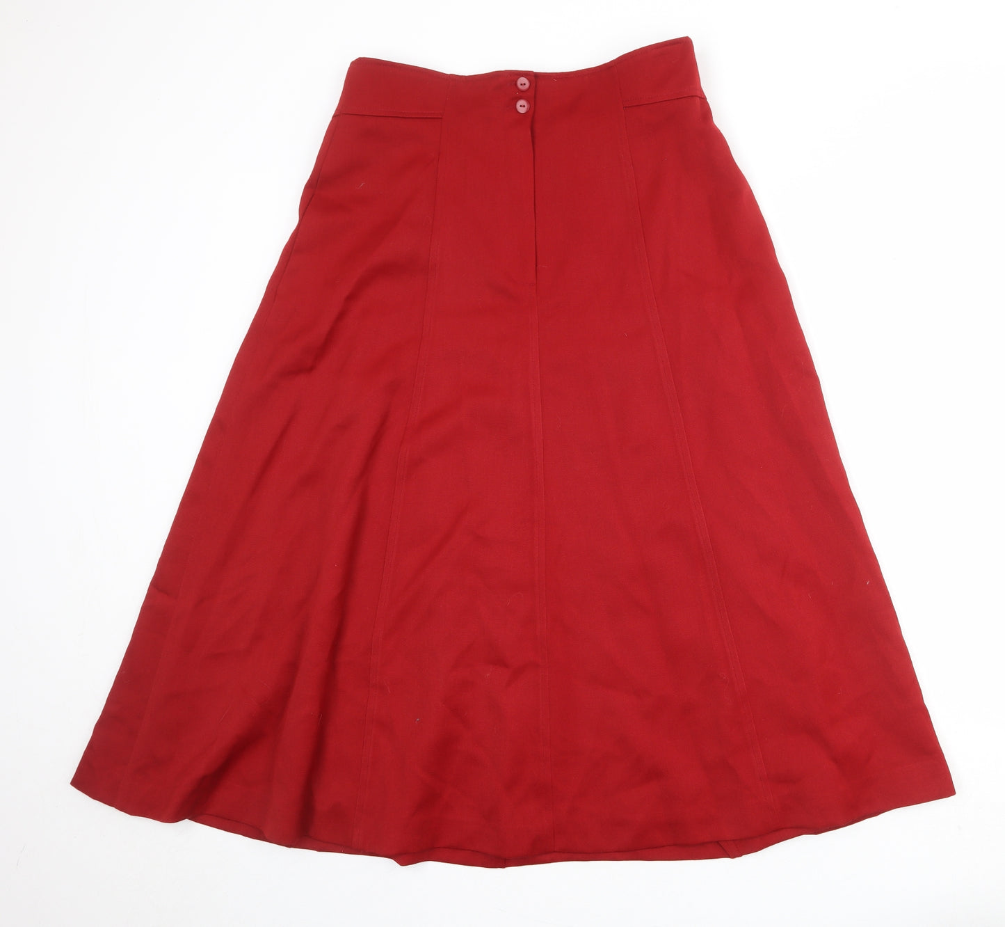 Planet Womens Red Polyester Swing Skirt Size 12 Zip