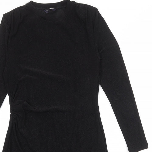 Marks and Spencer Womens Black Polyamide Shift Size 12 Round Neck Pullover