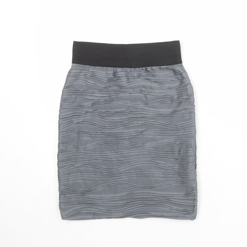 H&M Womens Grey Polyester A-Line Skirt Size 6