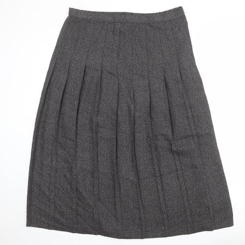 Marks and Spencer Womens Black Polyester Pleated Skirt Size 20 Zip