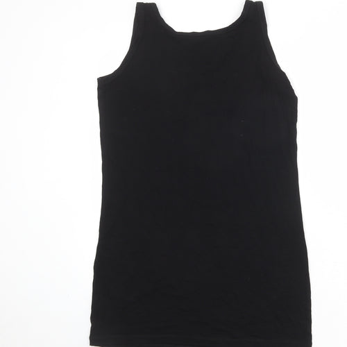 Evans Womens Black Viscose Tank Dress Size 14 Round Neck Pullover