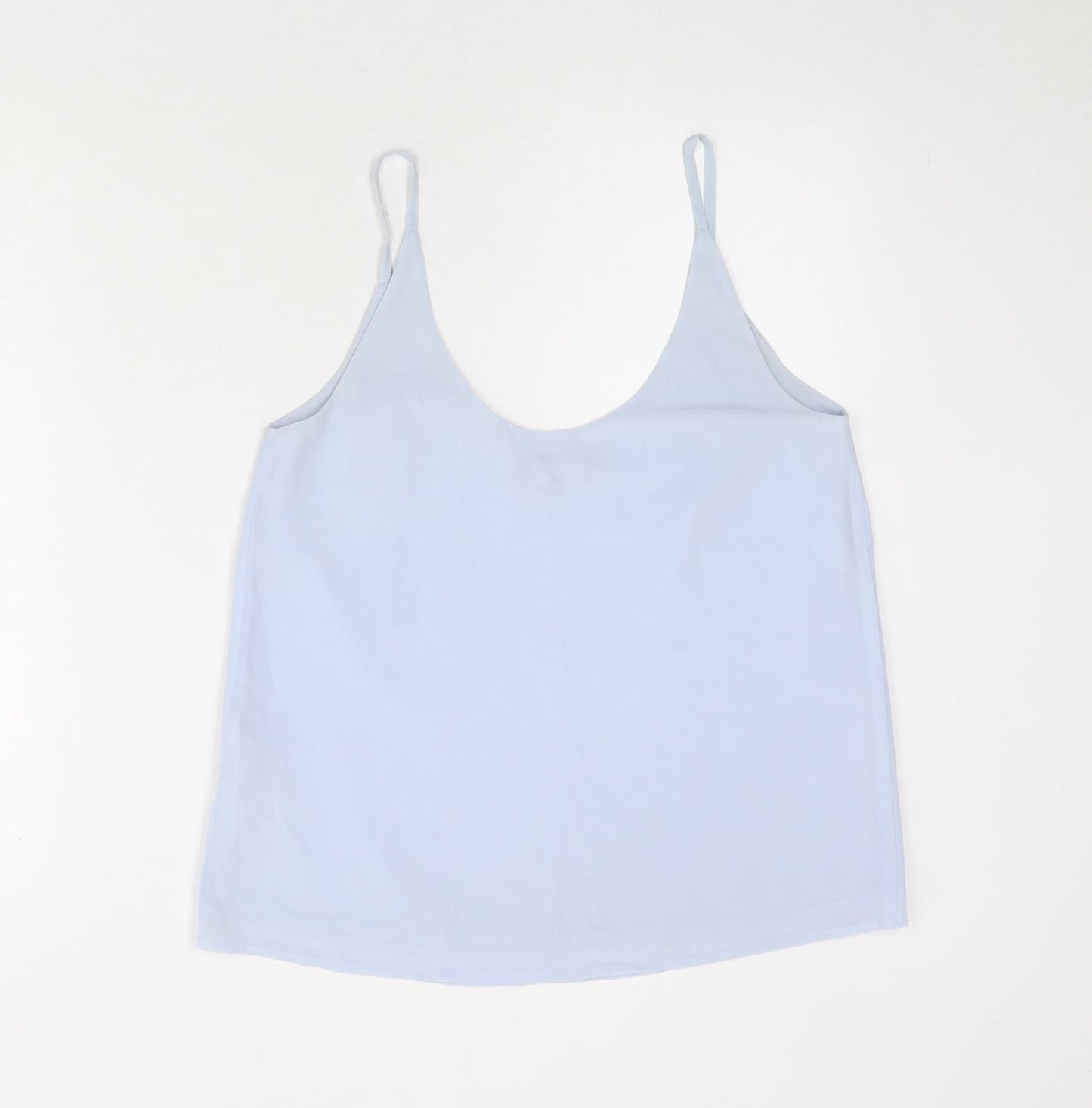 New Look Womens Blue Polyester Basic Tank Size 10 Round Neck