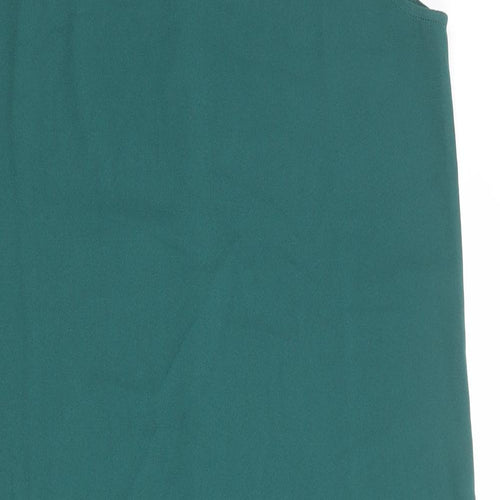 La Redoute Womens Green Polyester A-Line Size 14 Round Neck Button