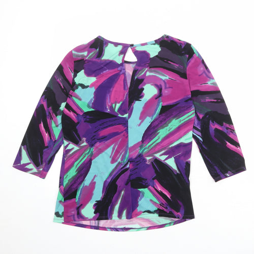 Per Una Womens Multicoloured Geometric Polyamide Basic Blouse Size 12 Round Neck